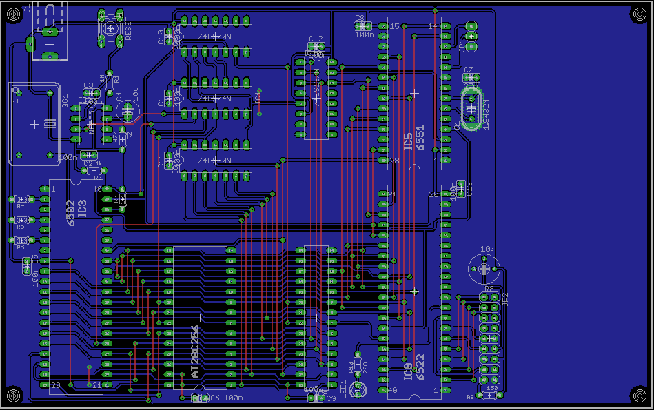 Homecomputer 6502 LCD PCB